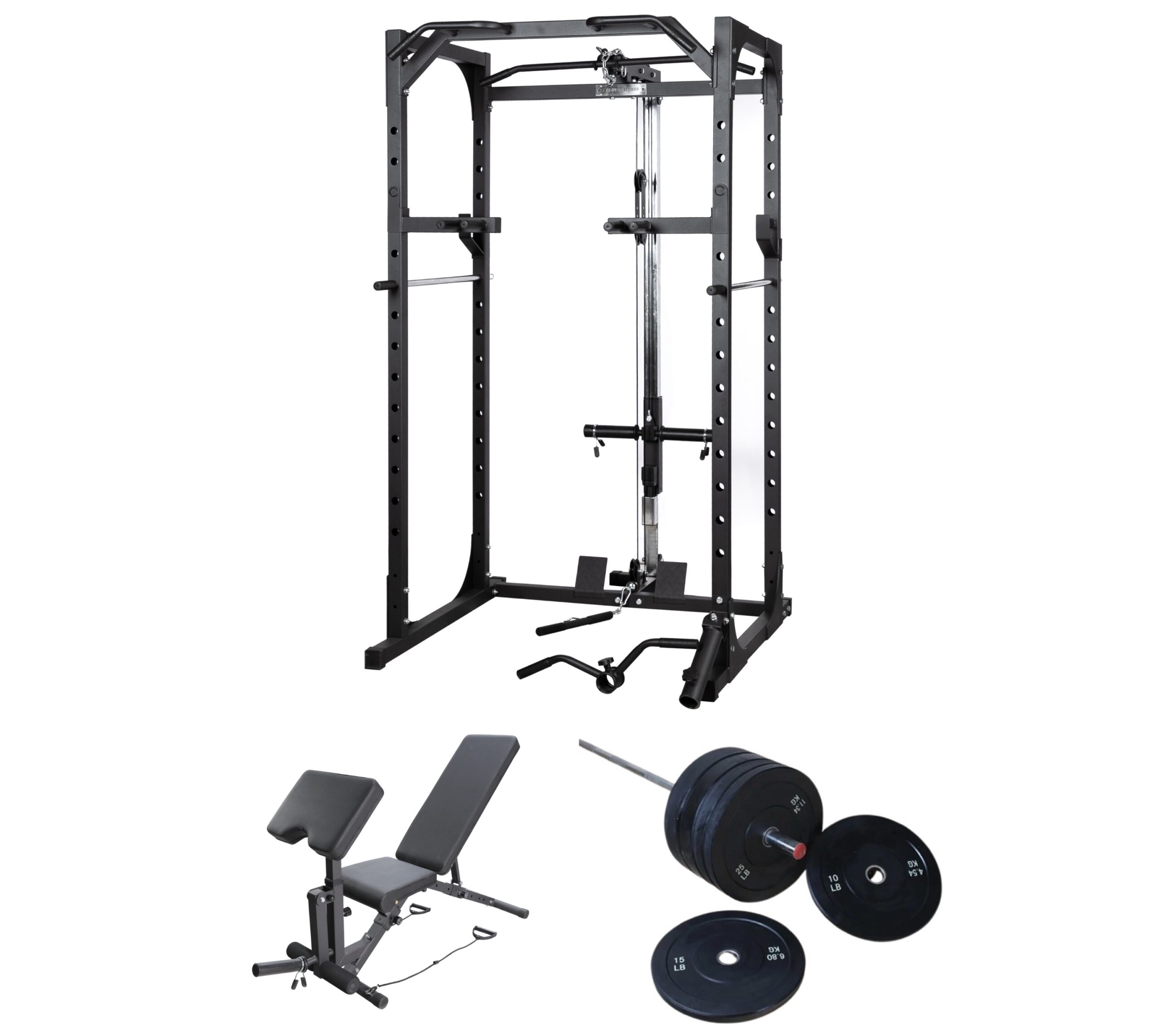 Home gym set with multifunctional bench | Golden Fitness